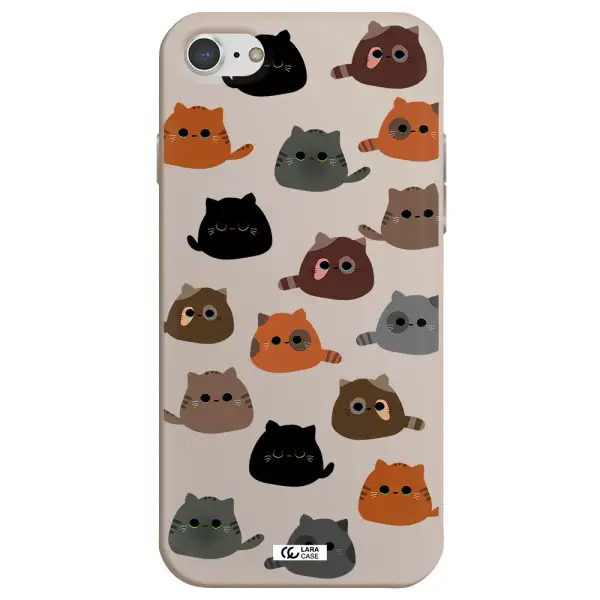 a group of cats with different colors Apple iPhone 8 Silicone Stone Case