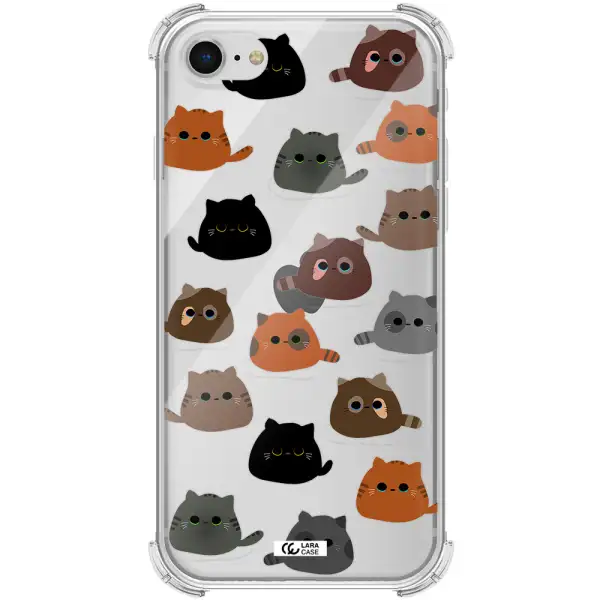 a group of cats with different colors Apple iPhone se 2020 Clear PC Case