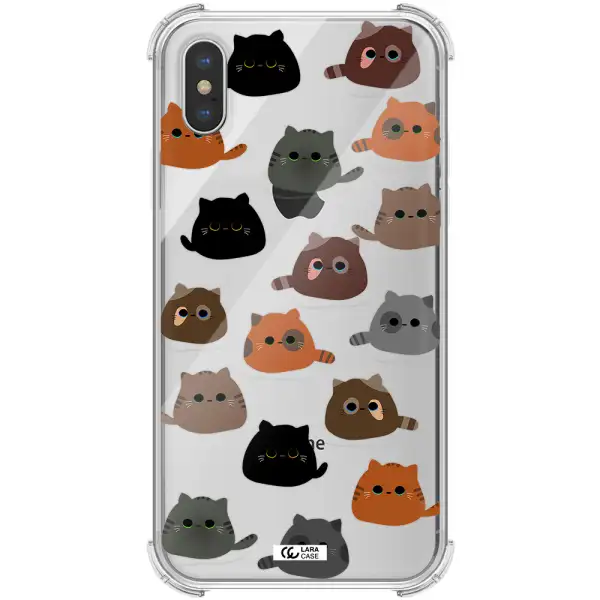 a group of cats with different colors Apple iPhone X Clear PC Case