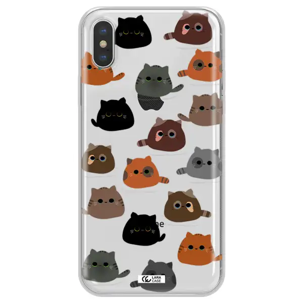 a group of cats with different colors Apple iPhone XS Clear TPU Case