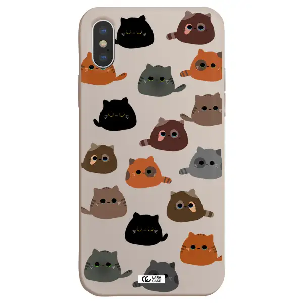 a group of cats with different colors Apple iPhone XS Silicone Stone Case