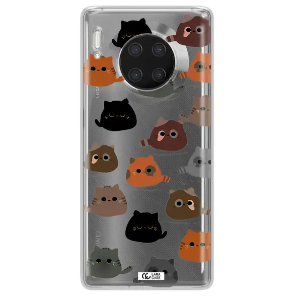 a group of cats with different colors Huawei Mate 30 Pro Clear TPU Case