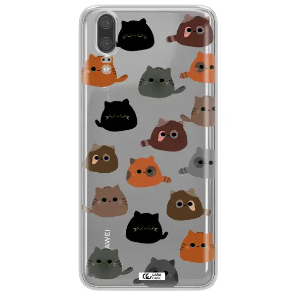 a group of cats with different colors Huawei P20 Clear TPU Case