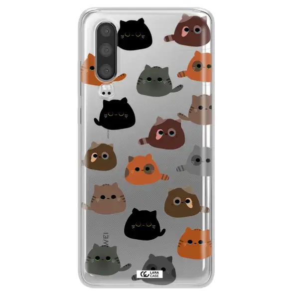 a group of cats with different colors Huawei P30 Clear TPU Case
