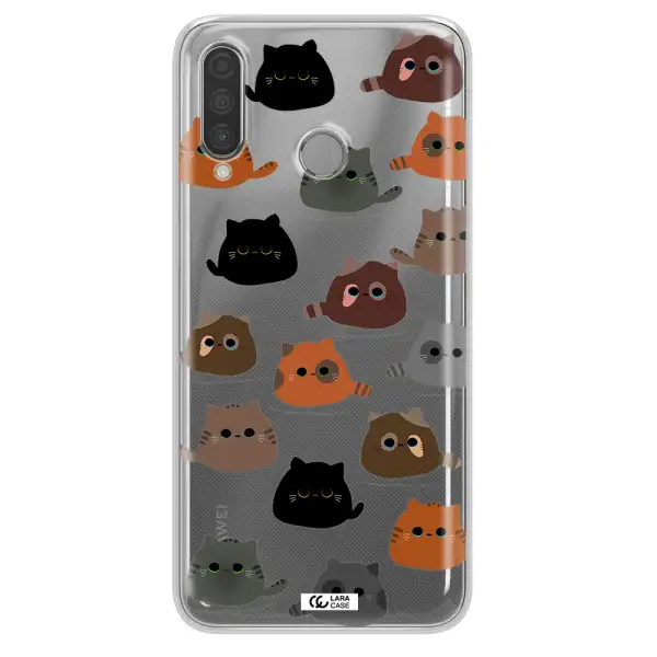 a group of cats with different colors Huawei P30 Lite Clear TPU Case