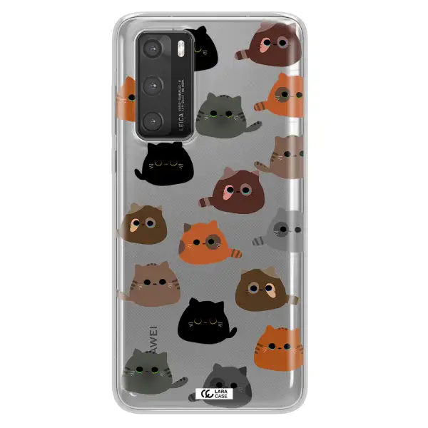 a group of cats with different colors Huawei P40 Clear TPU Case