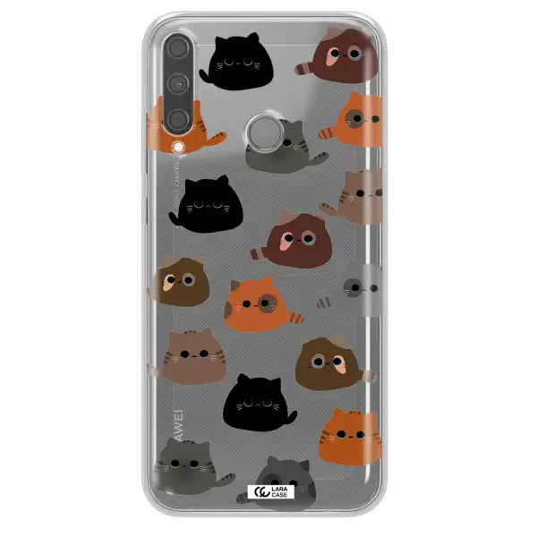 a group of cats with different colors Huawei P40 Lite E Clear TPU Case