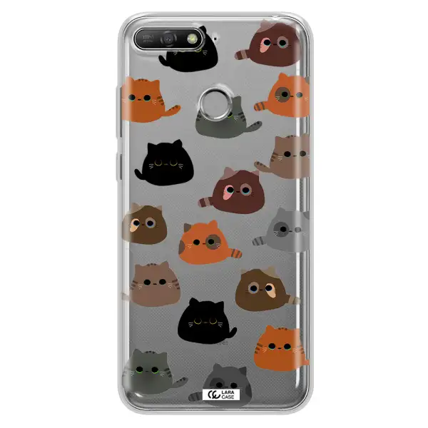 a group of cats with different colors Huawei Y6 Prime 2018 Clear TPU Case