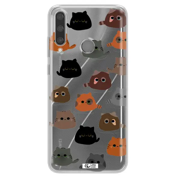 a group of cats with different colors Huawei Y6P Clear TPU Case