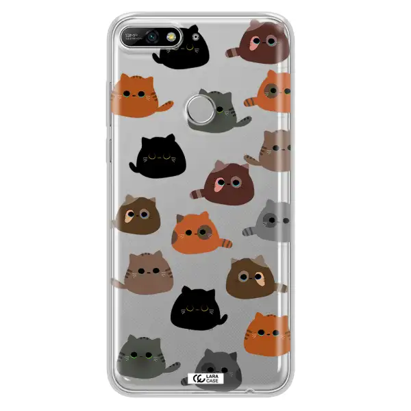 a group of cats with different colors Huawei Y7 2018 Clear TPU Case