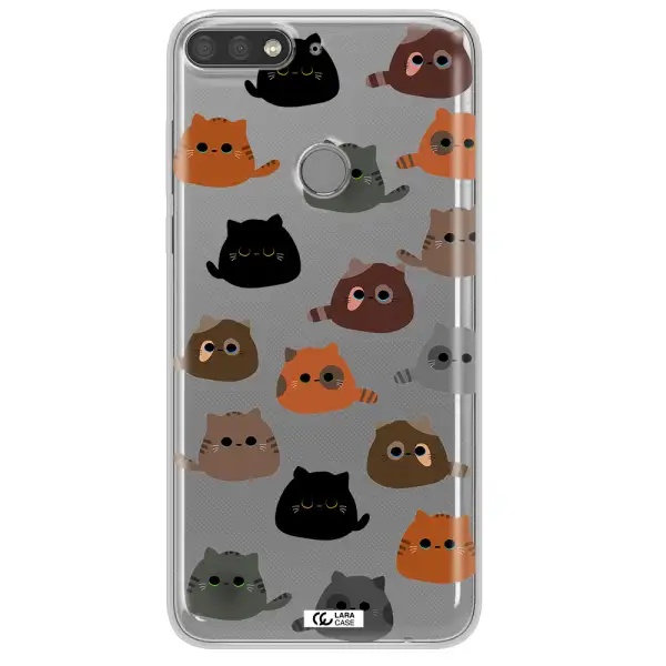 a group of cats with different colors Huawei Y7 Prime 2018 Clear TPU Case