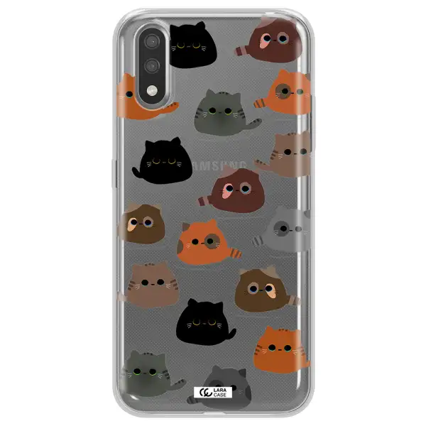 a group of cats with different colors Samsung A01 Clear TPU Case