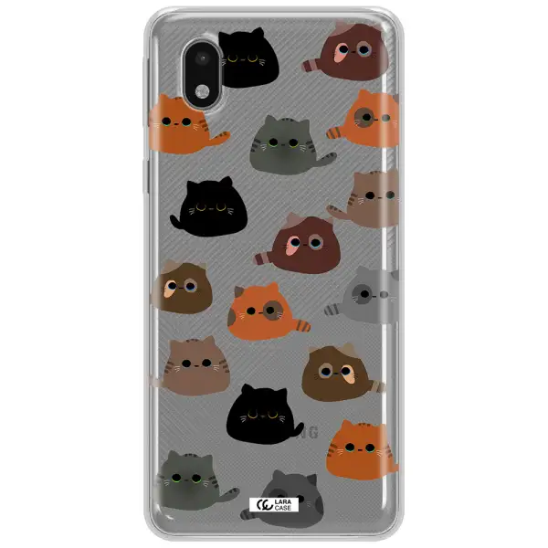 A Group Of Cats With Different Colors Samsung A01 Core Clear Tpu Case