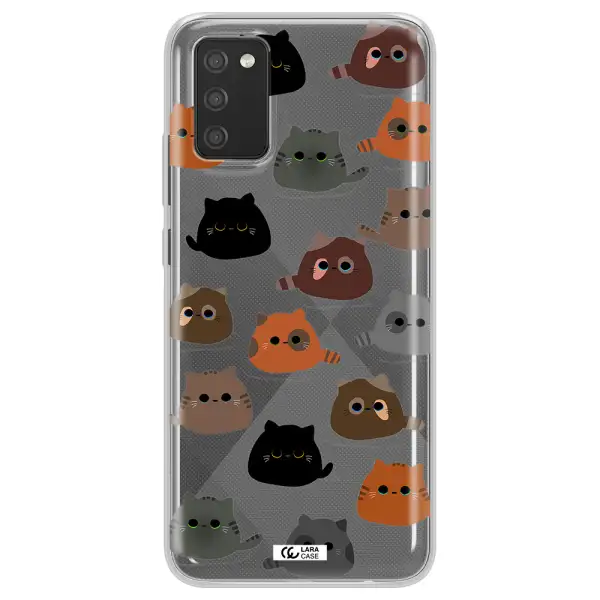 a group of cats with different colors Samsung A02S Clear TPU Case