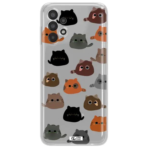 a group of cats with different colors Samsung A13 Clear TPU Case
