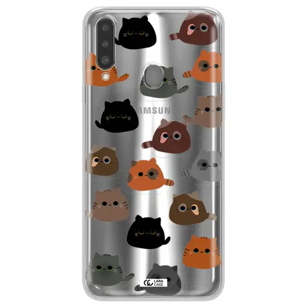 a group of cats with different colors Samsung A20S Clear TPU Case