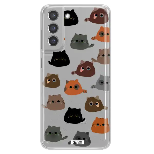 a group of cats with different colors Samsung A21 Fe Clear TPU Case