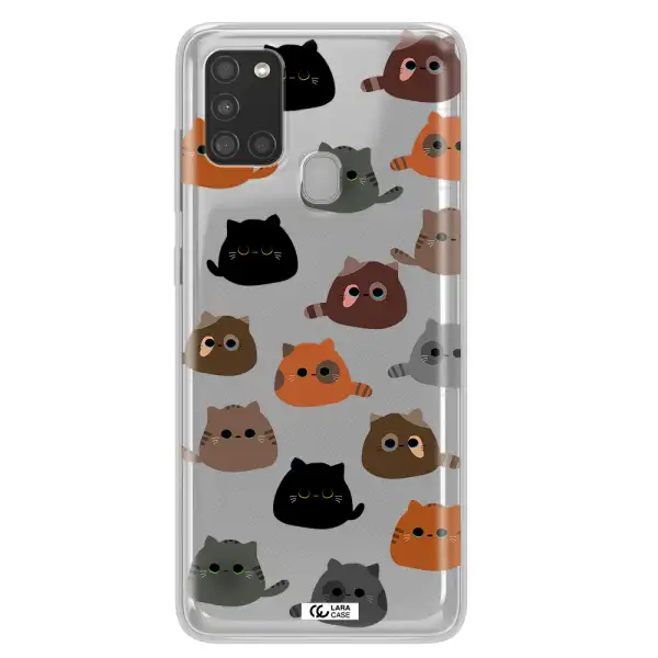 a group of cats with different colors Samsung A21S Clear TPU Case