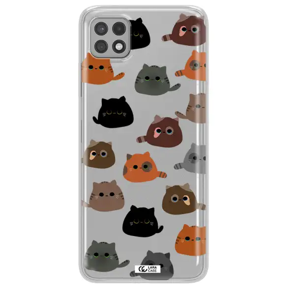 a group of cats with different colors Samsung A22 5g Clear TPU Case