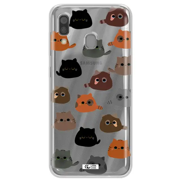 a group of cats with different colors Samsung A30 Clear TPU Case
