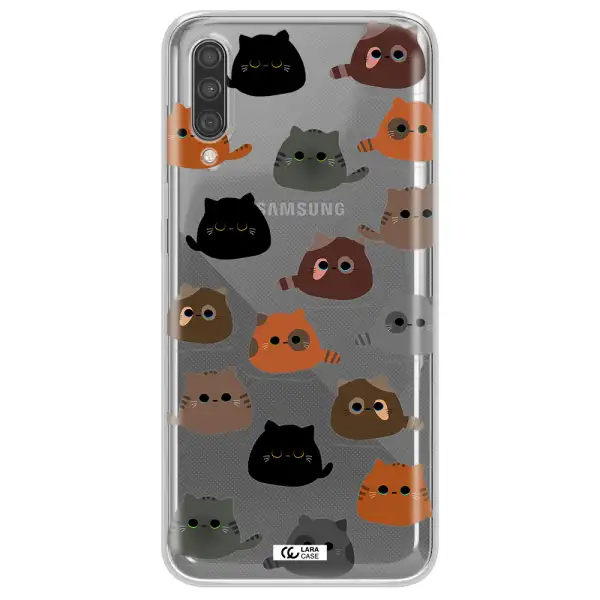 a group of cats with different colors Samsung A30S Clear TPU Case