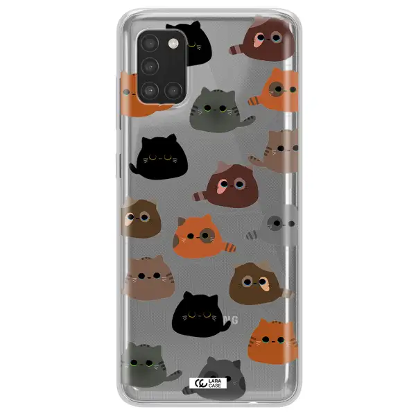 a group of cats with different colors Samsung A31 Clear TPU Case