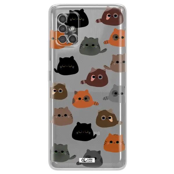 A Group Of Cats With Different Colors Samsung A40S Clear Tpu Case