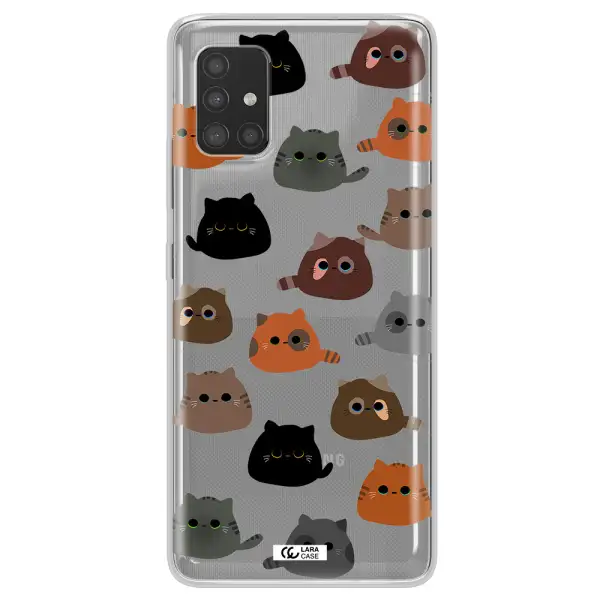 a group of cats with different colors Samsung A51 Clear TPU Case