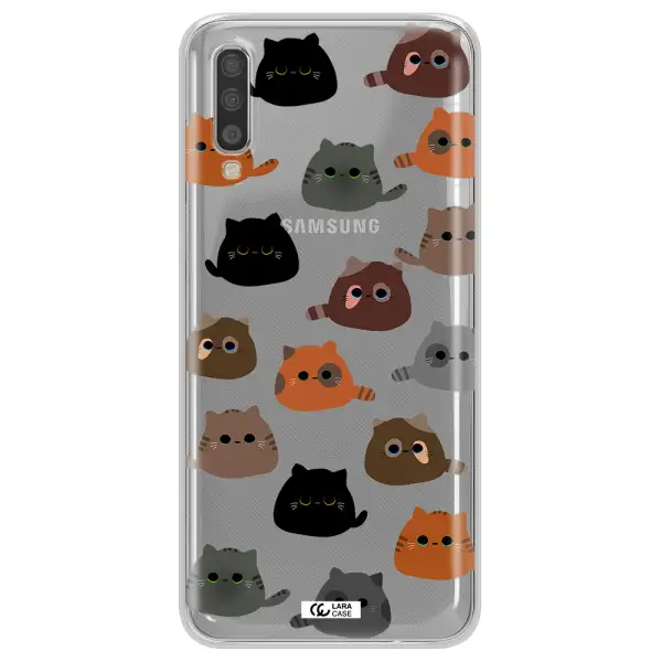 A Group Of Cats With Different Colors Samsung A70S Clear Tpu Case
