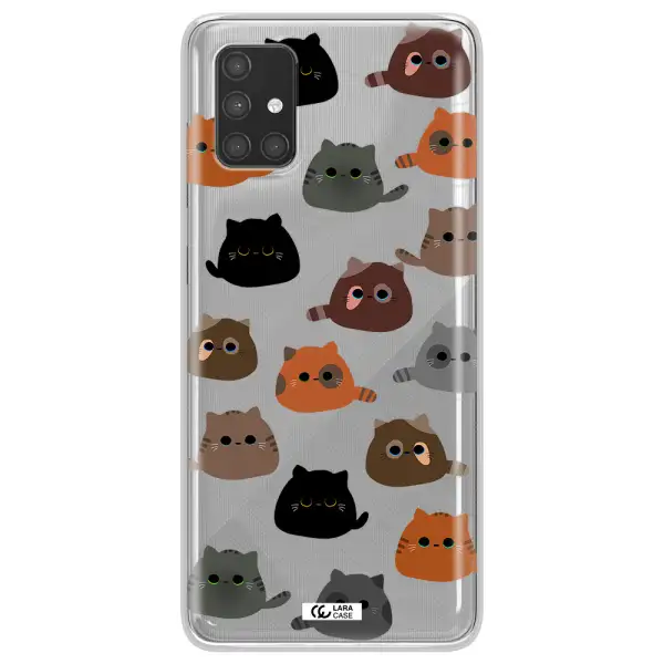 a group of cats with different colors Samsung A71 Clear TPU Case