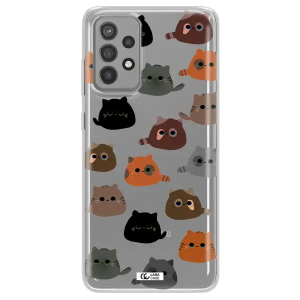 a group of cats with different colors Samsung A72 Clear TPU Case