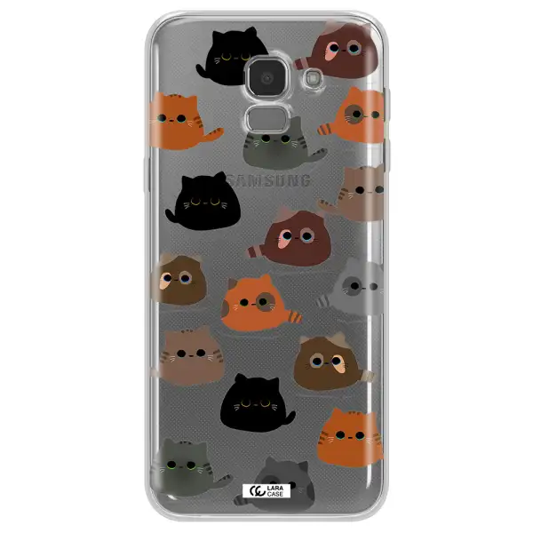 a group of cats with different colors Samsung J6 Clear TPU Case