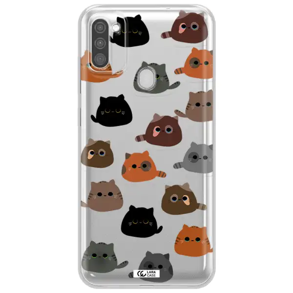 a group of cats with different colors Samsung M11 Clear TPU Case