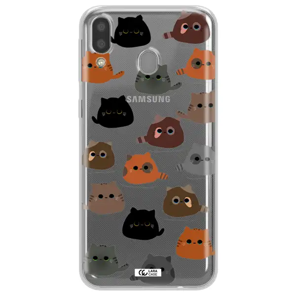 a group of cats with different colors Samsung M20 Clear TPU Case
