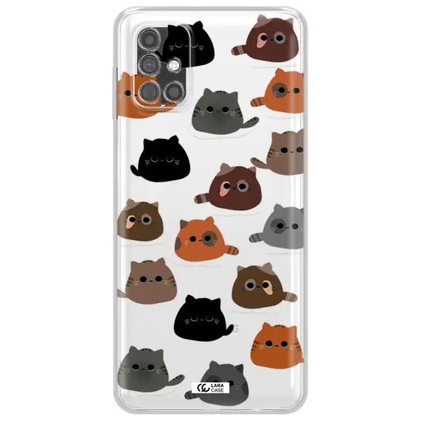 a group of cats with different colors Samsung M51 Clear TPU Case