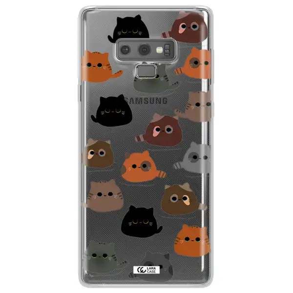 a group of cats with different colors Samsung Note 9 Clear TPU Case