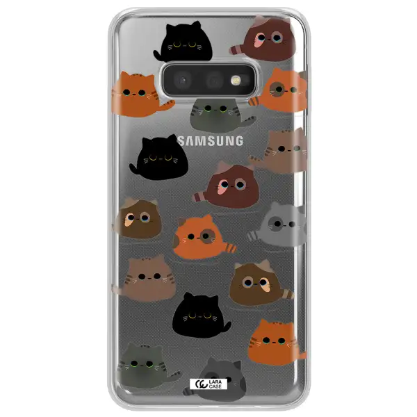 a group of cats with different colors Samsung S10e Clear TPU Case
