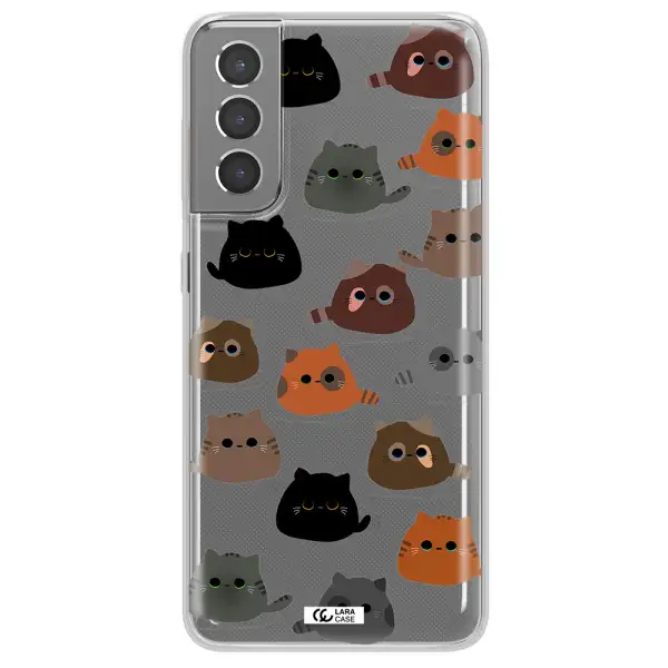 a group of cats with different colors Samsung S21 Clear TPU Case