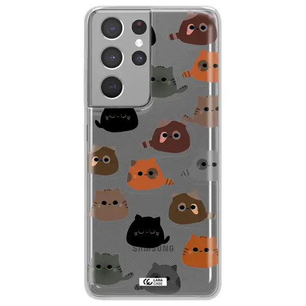 a group of cats with different colors Samsung S21 Ultra Clear TPU Case
