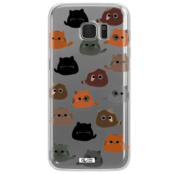 a group of cats with different colors Samsung S7 Edge Clear TPU Case
