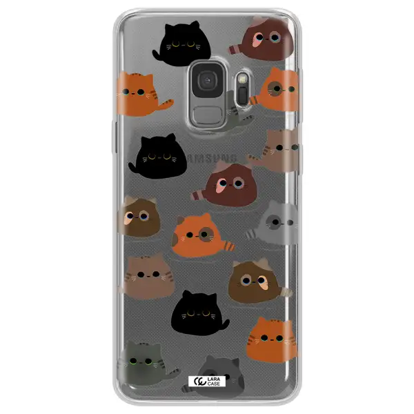 a group of cats with different colors Samsung S9 Clear TPU Case