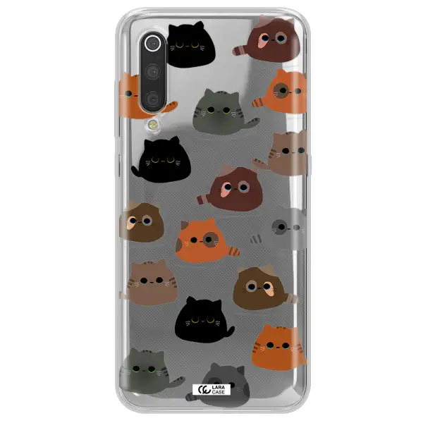 a group of cats with different colors Xiaomi Mi 9 Clear TPU Case