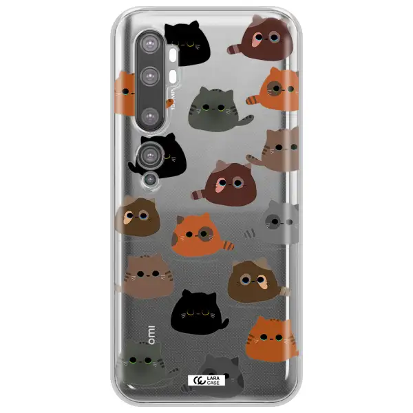 a group of cats with different colors Xiaomi Mi Note 10 Clear TPU Case
