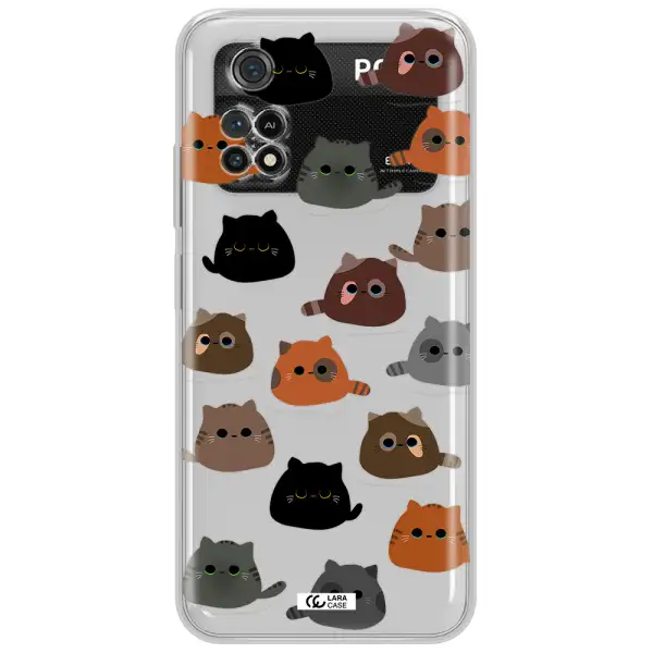 A Group Of Cats With Different Colors Xiaomi Poco M4 Pro 4G Clear Tpu Case