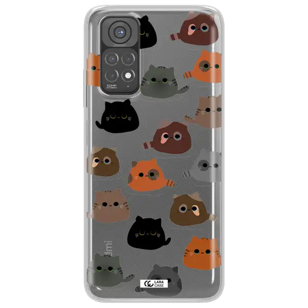 a group of cats with different colors Xiaomi Redmi Note 11 Clear TPU Case