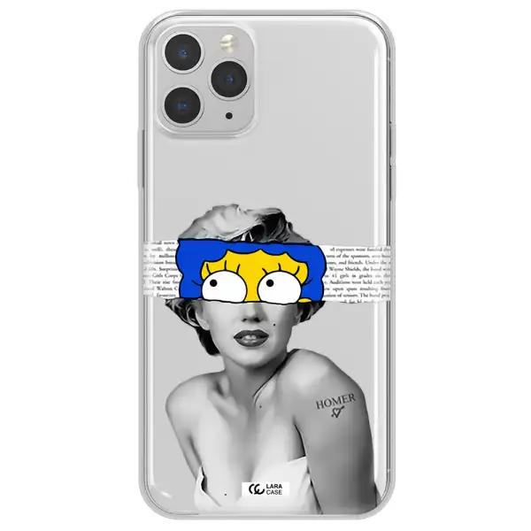 a woman with a cartoon on her head Apple iPhone 11 pro Clear TPU Case