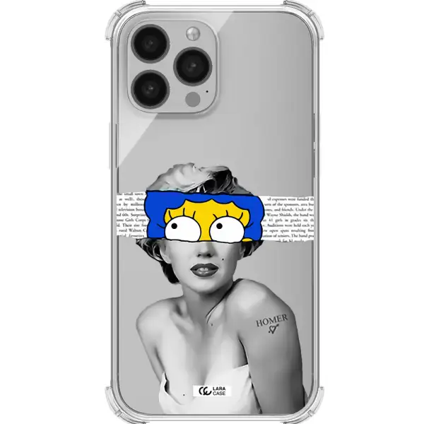 a woman with a cartoon on her head Apple iPhone 13 Pro Clear PC Case