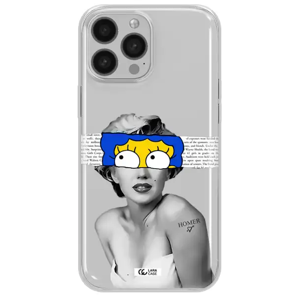 a woman with a cartoon on her head Apple iPhone 13 Pro Clear TPU Case