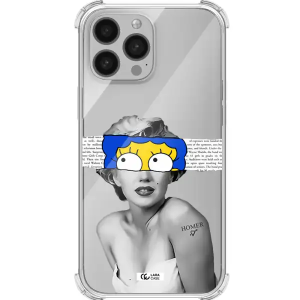 a woman with a cartoon on her head Apple iPhone 13 Pro Max Clear PC Case
