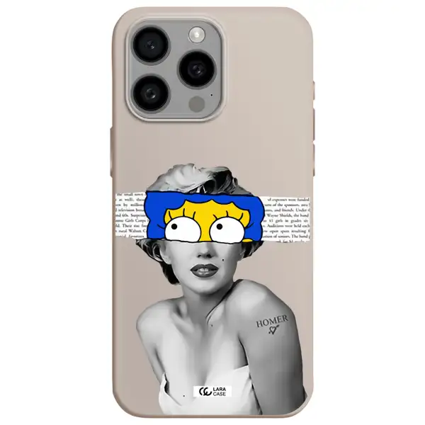 a woman with a cartoon on her head Apple Iphone 15 Pro max Silicone Stone Case